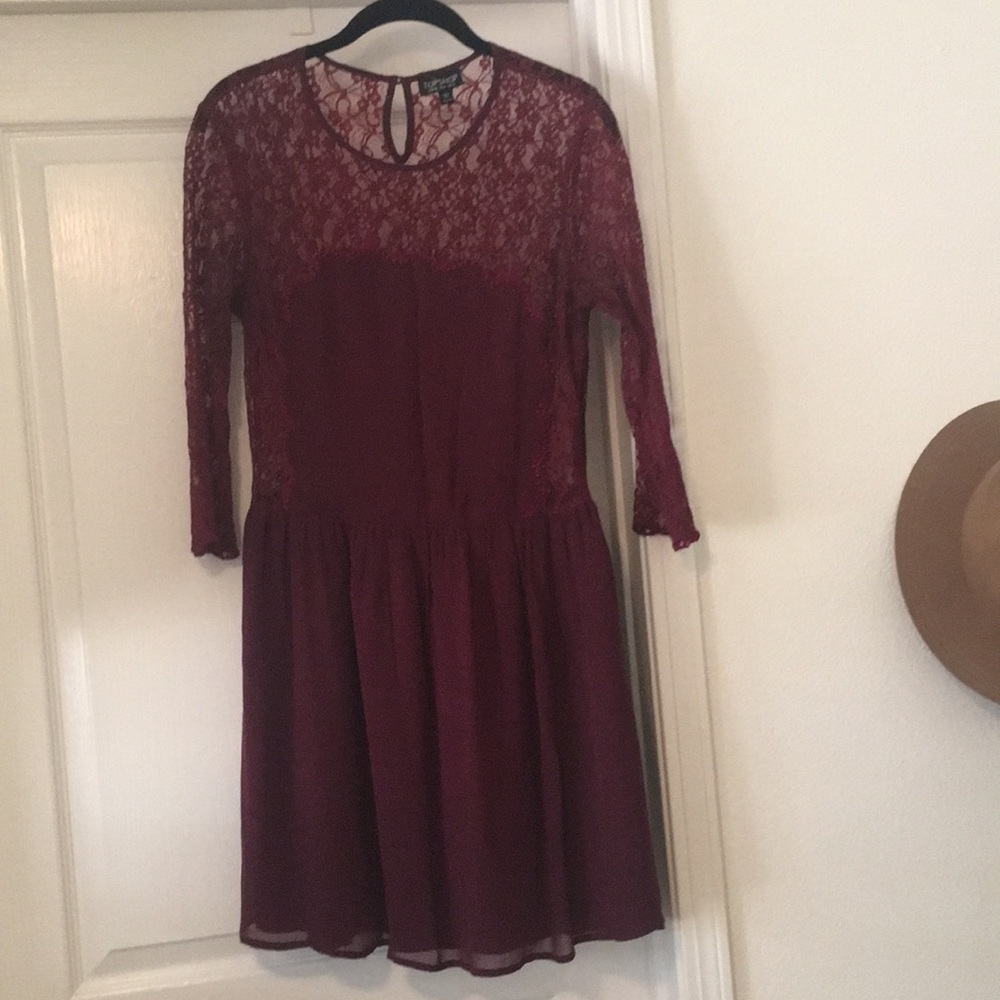 TopShop Burgundy Lace Dress